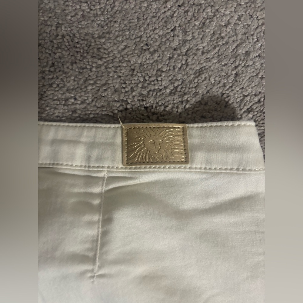 Anne Klein Pants Women White Cream Gold Button AK High Rise Trouser Size 16 - Picture 11 of 16